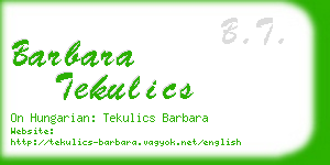 barbara tekulics business card